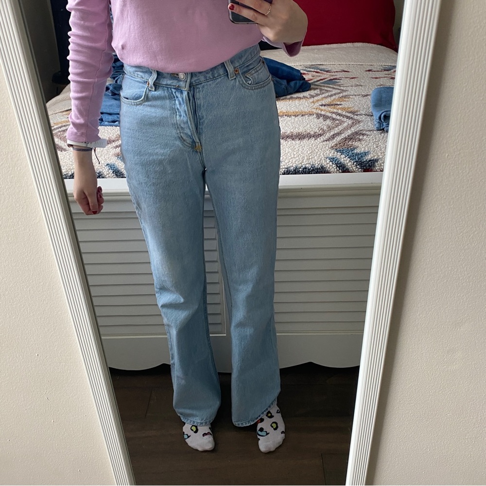 H&m light blue wide leg jeans